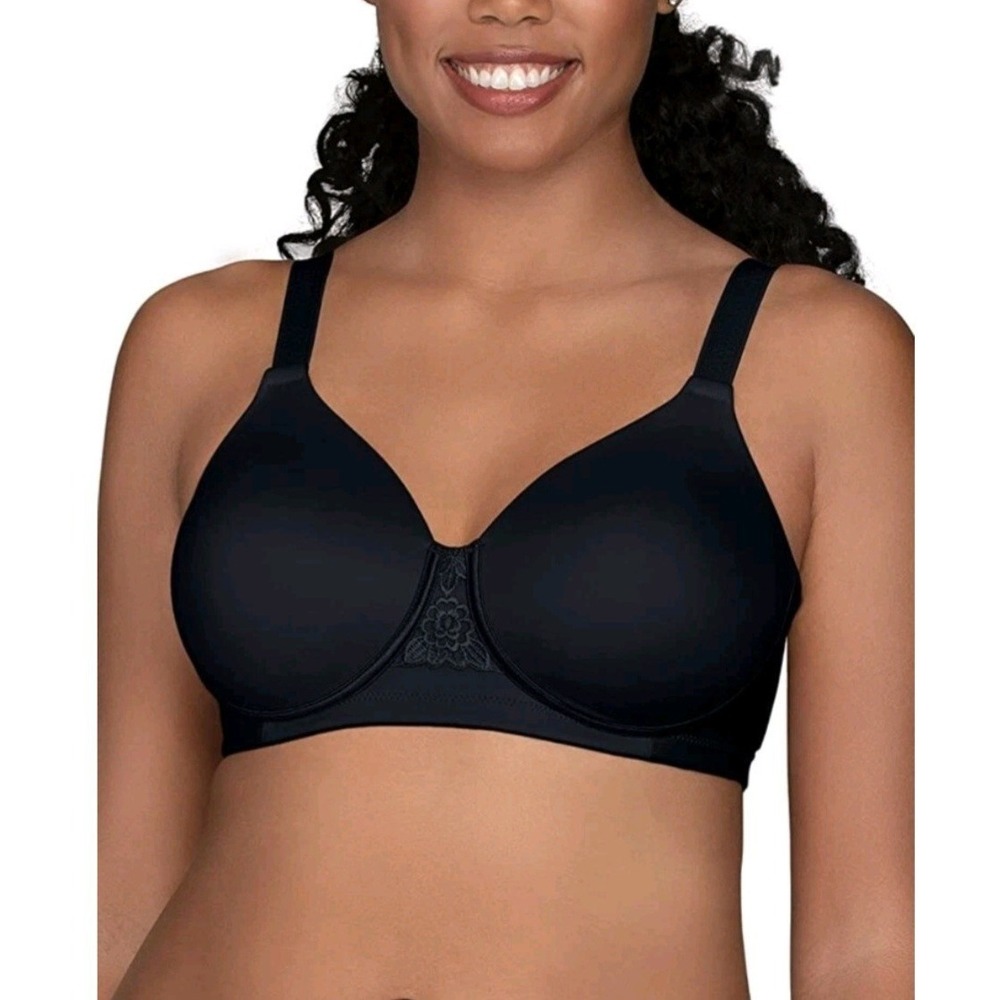 Vanity Fair Women's Full Figure Beauty Back Smoothing Bra Black Size 42DD 71380